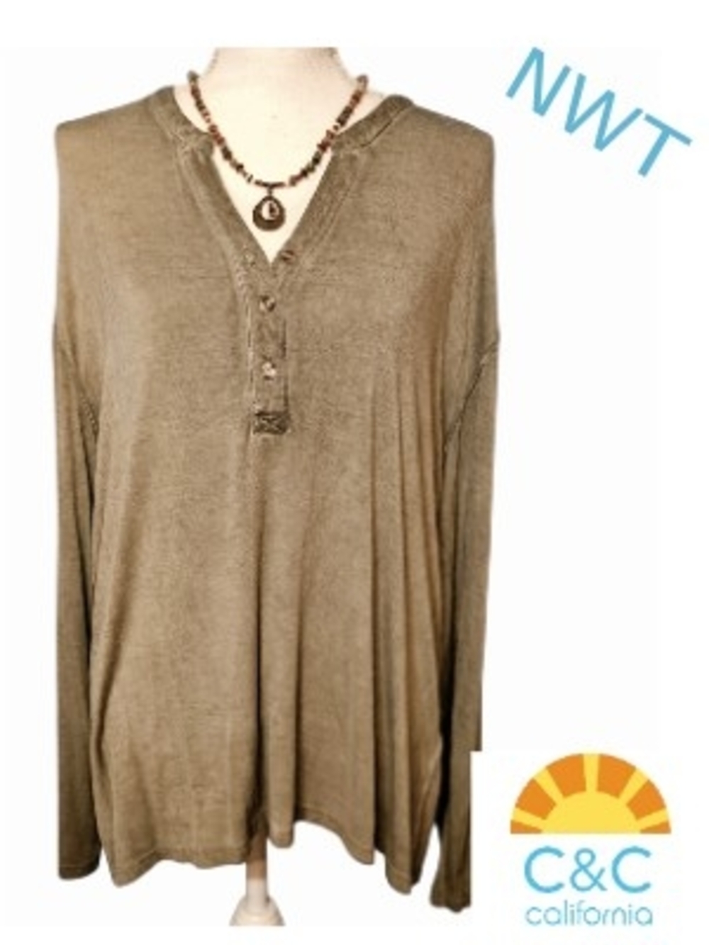 C&C California Long Sleeve Top - Tan